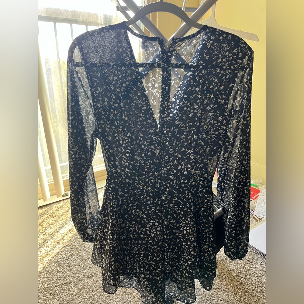 Navy patterned Dress - Picture 2 of 2